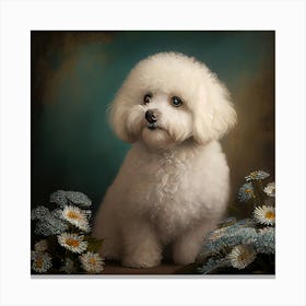 White Poodle Canvas Print