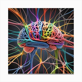 Colorful Brain 3d Illustration Canvas Print