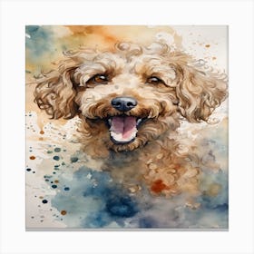 Poodle Dog Watercolor Painting Canvas Print