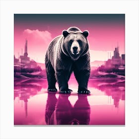 Bear and landscape Canvas Print