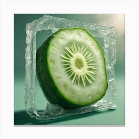 Kiwi On Ice Canvas Print