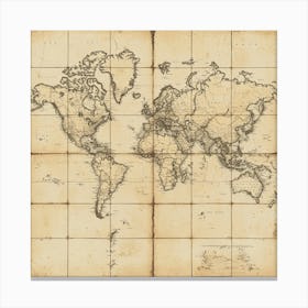 World Map Art 19 Canvas Print