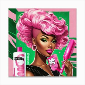 Pink Hair Canvas Print