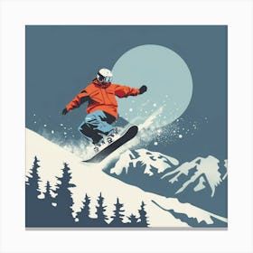 Snowboarder In The Snow Canvas Print