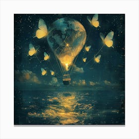 Hot Air Balloon With Butterflies 5 Canvas Print