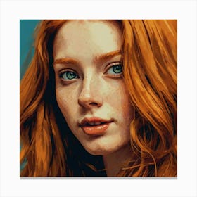 Portrait Of A Woman With Red Hair Canvas Print