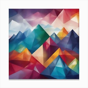 Abstract Colourful Geometric Mountains 4 Canvas Print