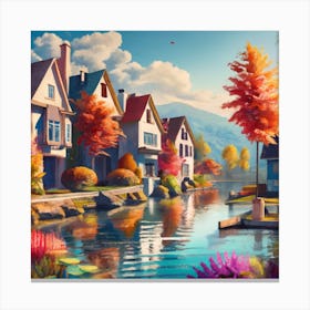 Autumn Village Canvas Print