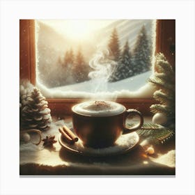 Coffee Cup On A Window Sill 12 Canvas Print