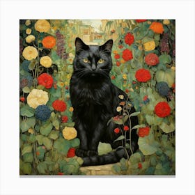 Cat In The Garden 4 Canvas Print