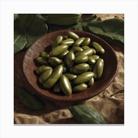 Green Beans In A Bowl 2 Canvas Print