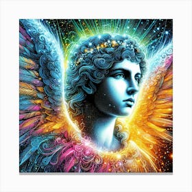 Bright Color Angel S Apparition In Stars Drawing Canvas Print