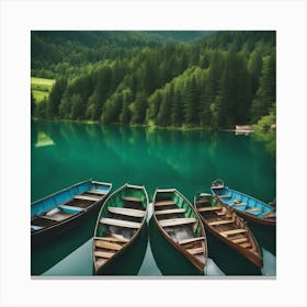 Boats In The Lake Canvas Print