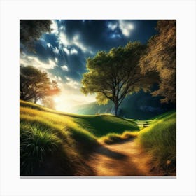 Path In The Grass Canvas Print