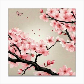 Cherry blossom branches Canvas Print