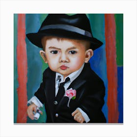 Baby Boy In A Hat Canvas Print