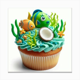 Fish Cupcake Canvas Print