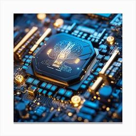 Close Up Of A Computer Chip 4 Canvas Print
