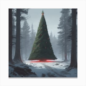 Christmas Tree In The Forest 111 Canvas Print