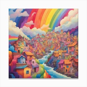 Rainbow City 2 Canvas Print