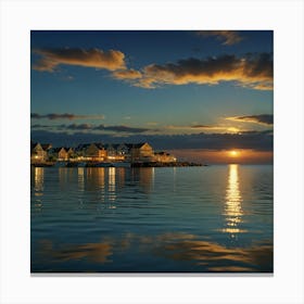 Sunset Over The Bay Canvas Print