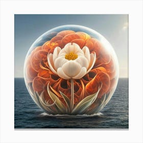 Flower In A Sphere Canvas Print
