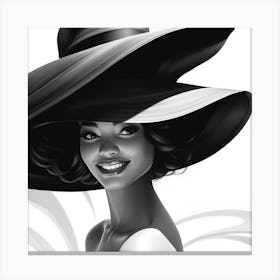Black And White Hat 2 Canvas Print