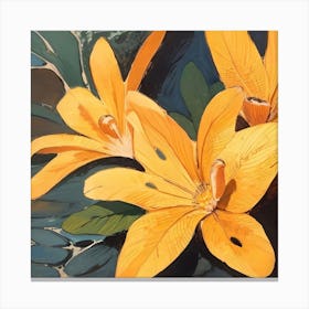 Yellow Lilies 1 Canvas Print