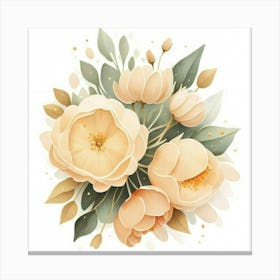 Peony Bouquet Canvas Print