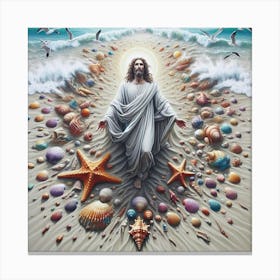 Jesus On The Beach Canvas Print