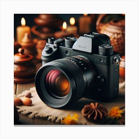 Camera On A Table Canvas Print