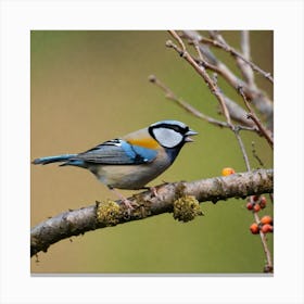 Tit on branch 45 Canvas Print