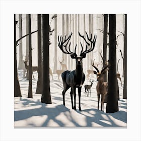 Deer In The Woods 21 Canvas Print