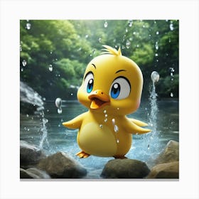 Duck In The Rain Canvas Print