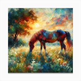 Horse nature Impressionism 6 Canvas Print