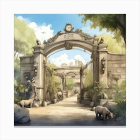 Zoo Gate Canvas Print