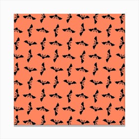 Bats On Orange Canvas Print