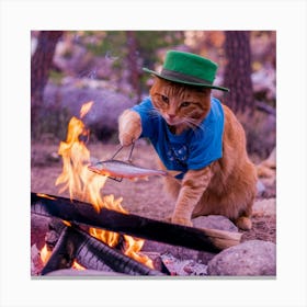 A Photo Of An Orange Cat Cooking A Fish 7l2ltq91tvyaz5jh S6zoa Wycr0ptitygc Lxq6fzzea Canvas Print