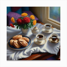 Coffee And Pastries Canvas Print