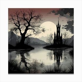 Gothic Inspired Style Castle at Sunset Canvas Print