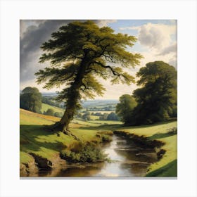 Tree By The Stream Canvas Print