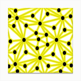 Yellow Dots On A White Background Canvas Print