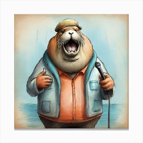 Bear Singing Canvas Print