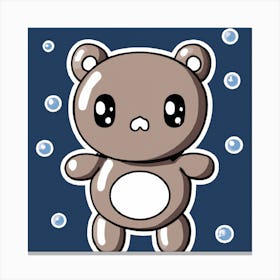 Teddy Bear With Bubbles Canvas Print