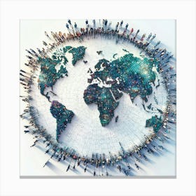 Group Of People Forming A World Map Toile