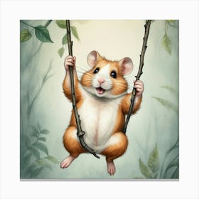 Hamster Swinging Leinwandbild