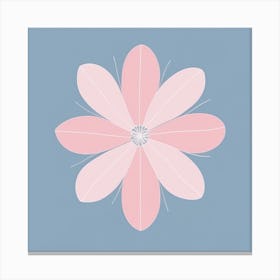 A White And Pink Flower In Minimalist Style Square Composition 505 Canvas Print