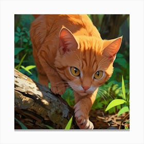 Orange Tabby Cat art Canvas Print