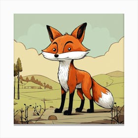Fox Walking Away Canvas Print