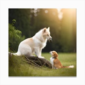 Dog And Puppy Canvas Print